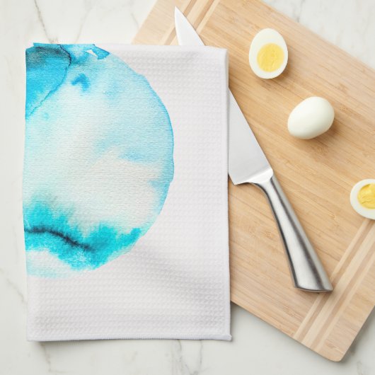 Blauwe vaas waterverf ikebana theedoek (Quarter Fold)