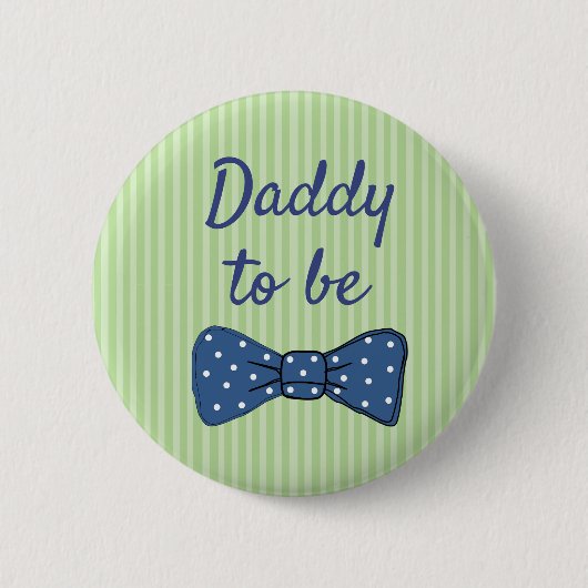 Blauwe vader om Baas Stropdas Baby shower Button t (Voorkant)