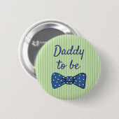 Blauwe vader om Baas Stropdas Baby shower Button t (Voorkant /achterkant)
