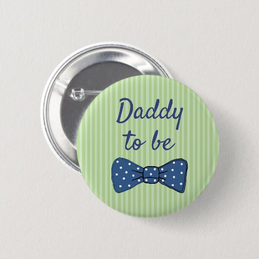 Blauwe vader om Baas Stropdas Baby shower Button t (Voorkant /achterkant)