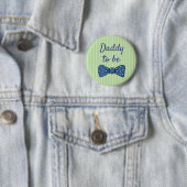 Blauwe vader om Baas Stropdas Baby shower Button t (In situ)