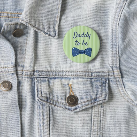 Blauwe vader om Baas Stropdas Baby shower Button t (In situ)