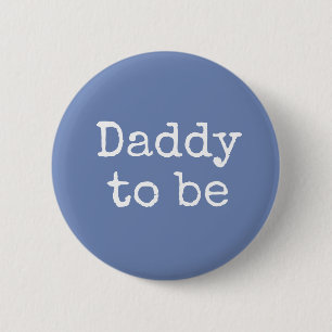Blauwe vader om Baby shower Button te zijn