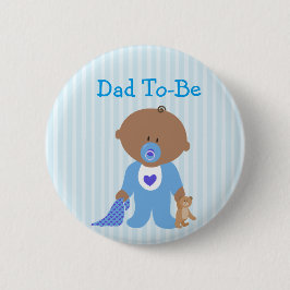 Blauwe vader om Baby shower Button te zijn