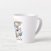 Blauwe Vader Vogel Latte Mok (Rechterhoek)