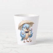 Blauwe Vader Vogel Latte Mok (Voorkant)