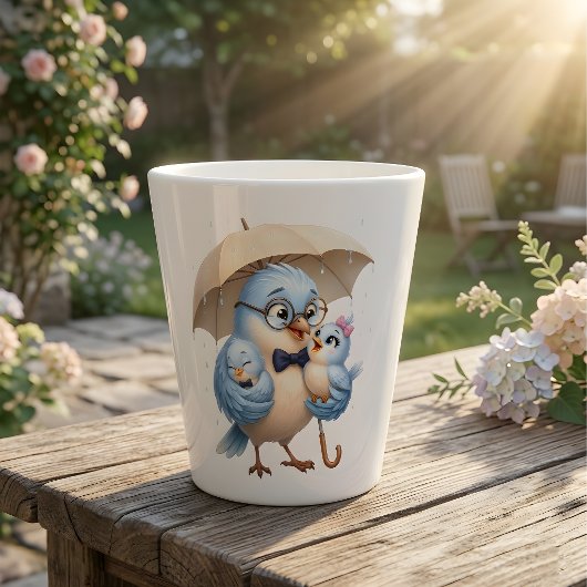 Blauwe Vader Vogel Latte Mok