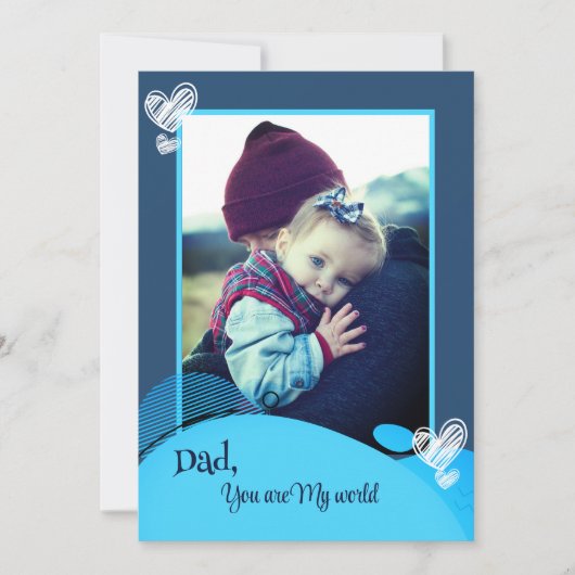 Blauwe vaderdag foto Vakantie Kaart (Voorkant)