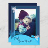 Blauwe vaderdag foto Vakantie Kaart (Voorkant / Achterkant)