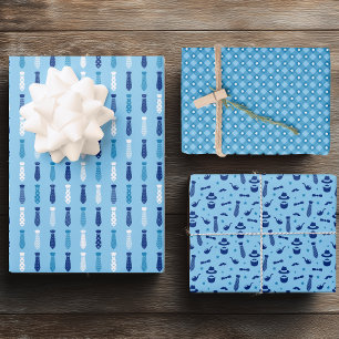 Blauwe Vaderdag Inpakpapier Vel
