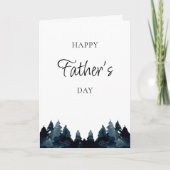 Blauwe Vaderdag Kaarten met dennenbomen (Voorkant)