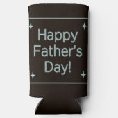 Blauwe vaders dag tekst donkerbruin seltzer blikjeskoeler (Achterkant)