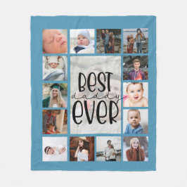 Blauwe vaders dagfoto collage Fleece Blanket Deken