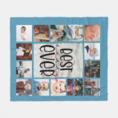 Blauwe vaders dagfoto collage Fleece Blanket Deken (Voorkant (Horizontaal))