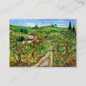 BLAUWE VAK, GROENE HILLEN, OLIJFBOMEN IN TOESTAND VISITEKAARTJE (Achterkant)