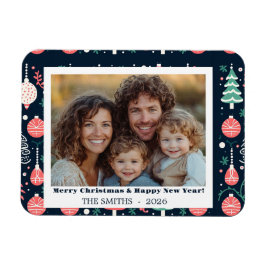 Blauwe Vakantie Print Foto Kerst Magneet