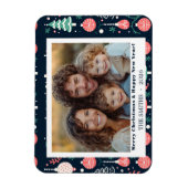 Blauwe Vakantie Print Foto Kerst Magneet (Verticaal)