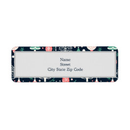 Blauwe Vakantie Print Kerstmis Etiket