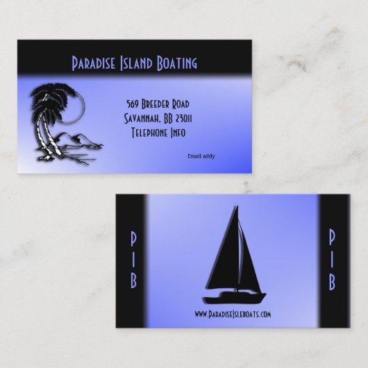 Blauwe vakantie / Visitekaartje reizen (Voorkant / Achterkant)