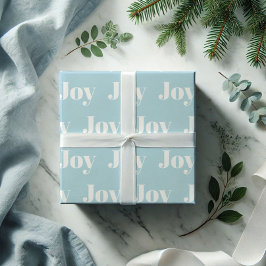 Blauwe Vakantie Wrapping Papier Joy Typografie