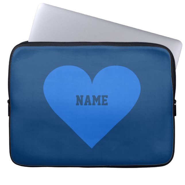Blauwe Valentijn aangepaste laptophoezen Laptop Sleeve (Voorkant)