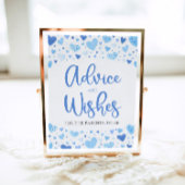 Blauwe Valentijn Baby shower Advies en Wensen Sign Poster