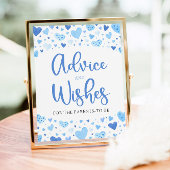 Blauwe Valentijn Baby shower Advies en Wensen Sign Poster
