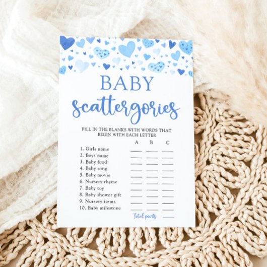 Blauwe Valentijn Baby shower Categorieën Spel Kaart