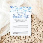 Blauwe Valentijn Baby shower Eerste Jaar Bucket Li Kaart