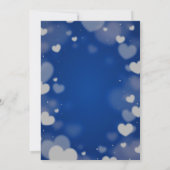 Blauwe valentijn brunch-themauitnodiging bedankkaart (Achterkant)