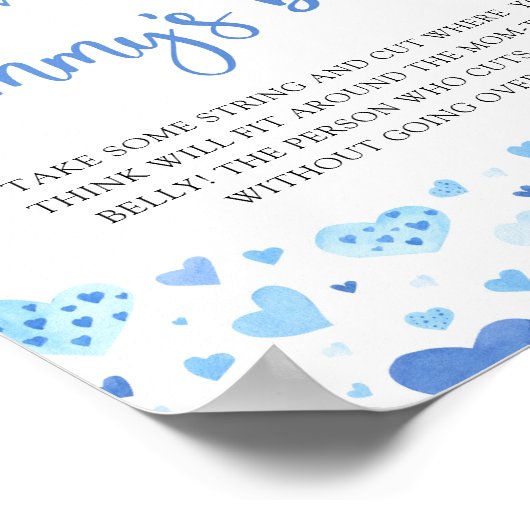 Blauwe Valentijn Hoe groot is mama's buik spel Poster (Hoek)