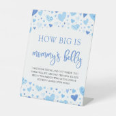 Blauwe Valentijn Hoe groot is mama's buik spel Reclamebord Met Voetstuk (Voorkant)