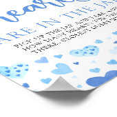 Blauwe Valentijn hoeveel harten Baby shower spel Poster (Hoek)