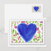 Blauwe Valentijn - ik ben blauw zonder jou - Brief Feestdagenkaart (Voorkant / Achterkant)