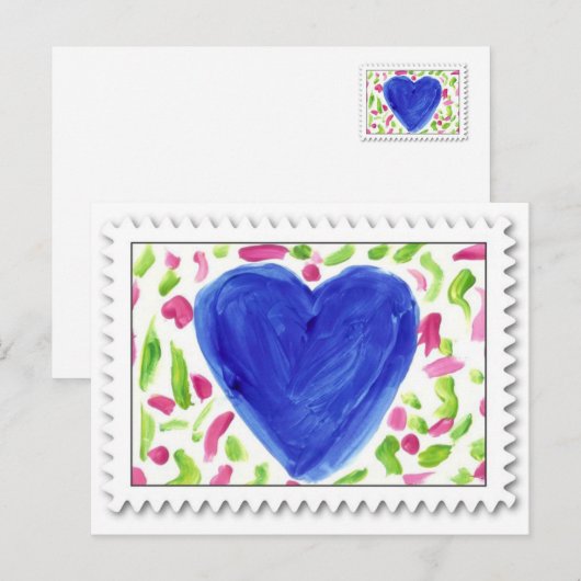 Blauwe Valentijn - ik ben blauw zonder jou - Brief Feestdagenkaart (Voorkant / Achterkant)