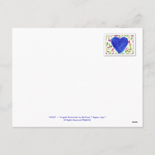 Blauwe Valentijn - ik ben blauw zonder jou - Brief Feestdagenkaart (Achterkant)