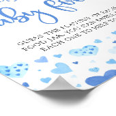 Blauwe Valentijn Raad het Baby Food Baby shower Poster (Hoek)