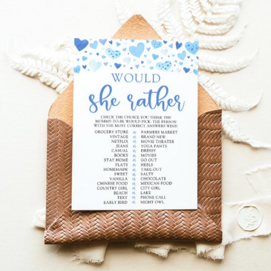 Blauwe Valentijn wil dat ze liever Baby shower spe Kaart