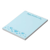 Blauwe Valentijnsdag, hart en aangepaste tekst Notitieblok (Linkerzijde)