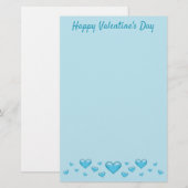Blauwe Valentijnsdag Harten & Aangepaste Tekst Briefpapier (Voorkant / Achterkant)