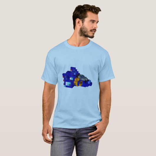 Blauwe valk t-shirt (Voorkant volledig)