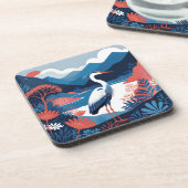 blauwe vallei reiger coaster bier onderzetter (Linkerzijde)