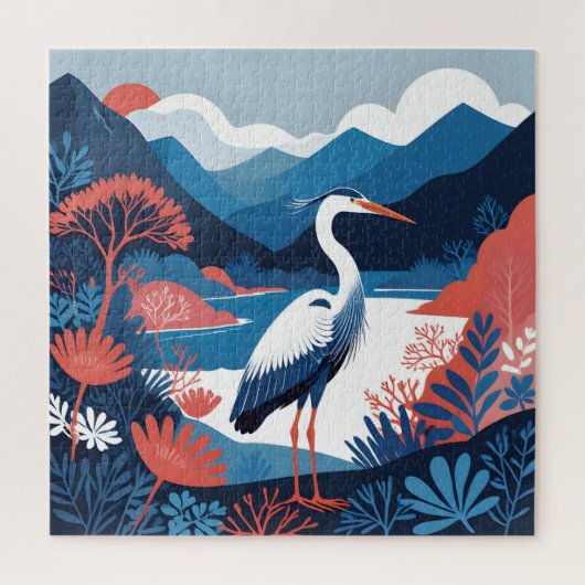 blauwe vallei reiger puzzel (Verticaal)