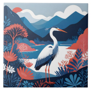 blauwe vallei reiger tegel tegeltje