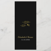 Blauwe vallende ster Hemelse zon- en maanbruiloft Menu (Achterkant)