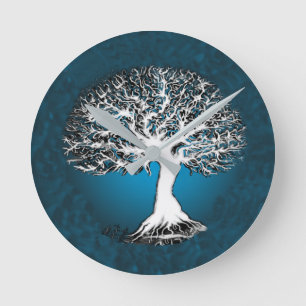 Blauwe  van de boom van het leven ronde klok