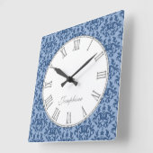 Blauwe van de het damastnaam van de kangoeroepoot vierkante klok (Hoek)