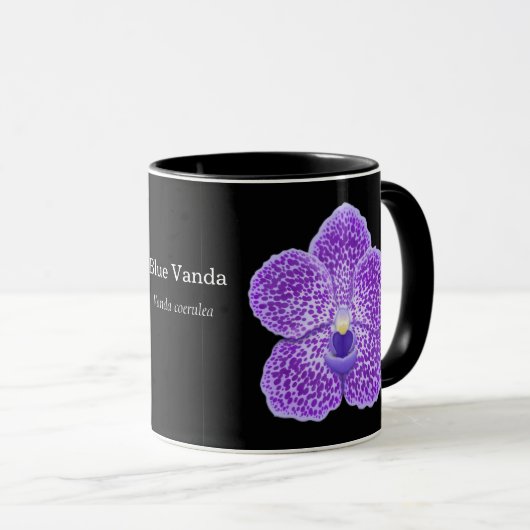Blauwe Vanda Orchid Flower Mok (Voorkant rechts)