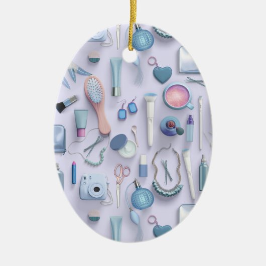 Blauwe Vanity-tabel Keramisch Ornament (Voorkant)