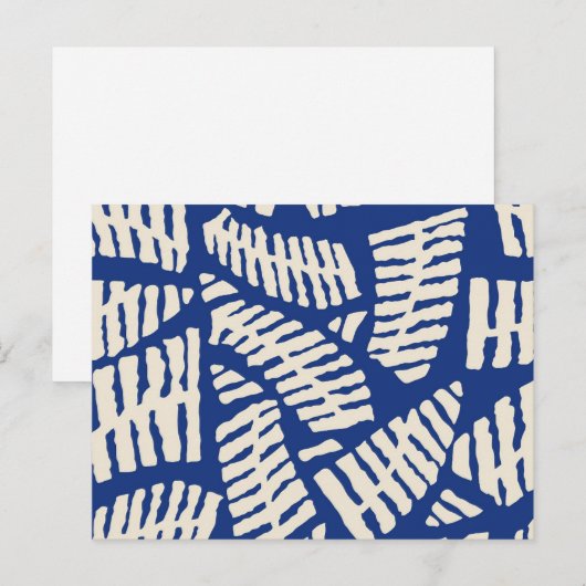 Blauwe varen laat geometrisch Abstract patroon ach Briefkaart (Voorkant / Achterkant)